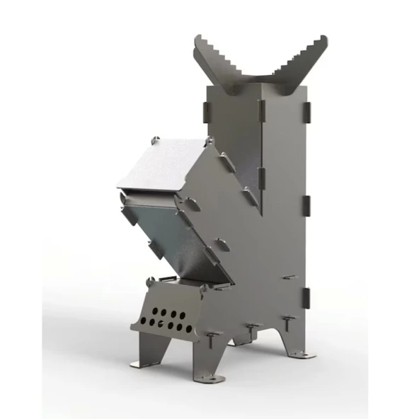 Roket Sobası Yemek Pişirmek İçin Roket Sobası Taşınabilir Odun Mini Yakma Sobası, Kamp Ateşi Sobası Yemek Pişirmek İçin ürün görseli