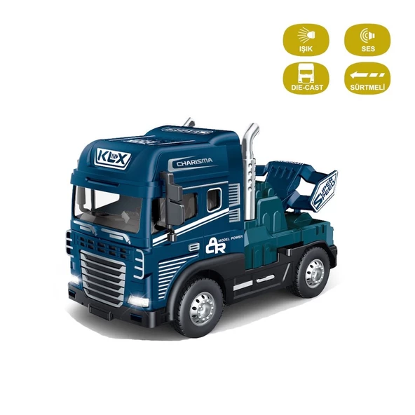 Minik Şoförlerin Rüyası! 1:24 Ölçekli Oyuncak Metal Tır Çekici - 4