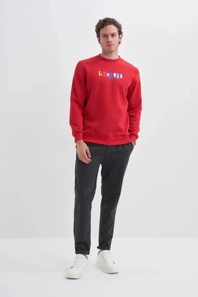 Cazador 3 İplik Şardonlu Sweatshirt 5161 Kırmızı - 2