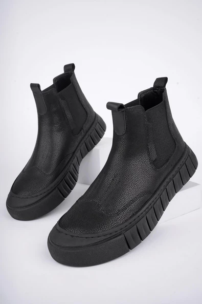 Muggo RUSH Garantili Hakiki Deri Kalın Taban Erkek Casual Bot - 9