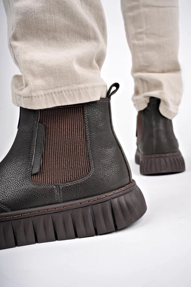 Muggo RUSH Garantili Hakiki Deri Kalın Taban Erkek Casual Bot - 6