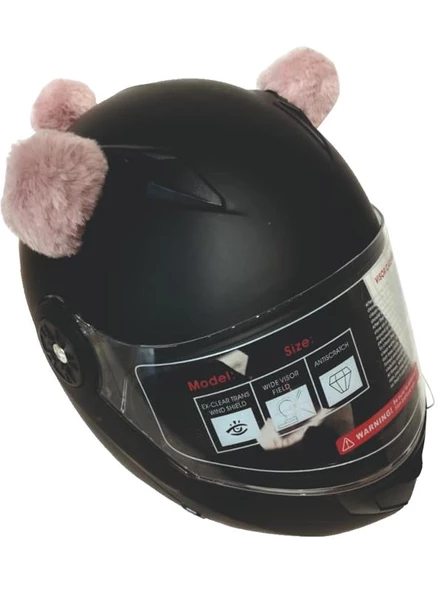 PELUŞ KASK KULAĞI (JK-P1) PANDA KULAK - PEMBE - 3
