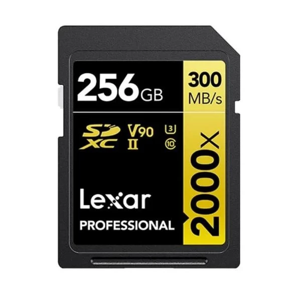 Lexar Professional 256GB 2000X 300MB/s 8K V90 SD Hafıza Kartı