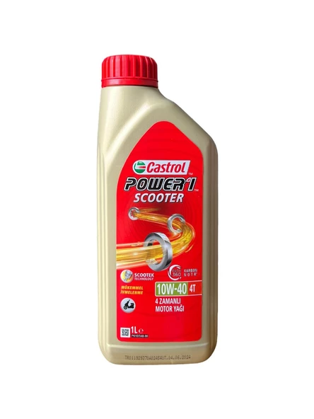 Castrol Power 1 Scooter 4t 10W-40 1 Litre (ÜRETİM YILI 2024)