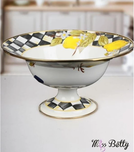 Miss Betty Emaye Ayaklı Meyvelik 30 Cm Linda MİSS-9663-08