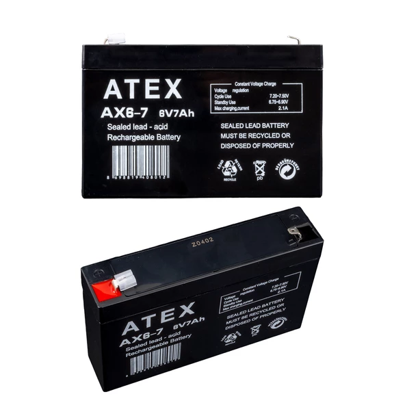 ATEX 6 VOLT - 7 AMPER AKÜ (150 X 50 X 94 MM)