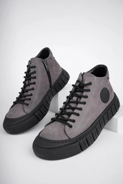 Muggo KAPOOR Garantili Bağcıklı Fermuarlı Hakiki Deri Kaymaz Taban Erkek Casual Bot - 2