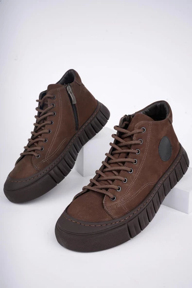 Muggo KAPOOR Garantili Bağcıklı Fermuarlı Hakiki Deri Kaymaz Taban Erkek Casual Bot - 9