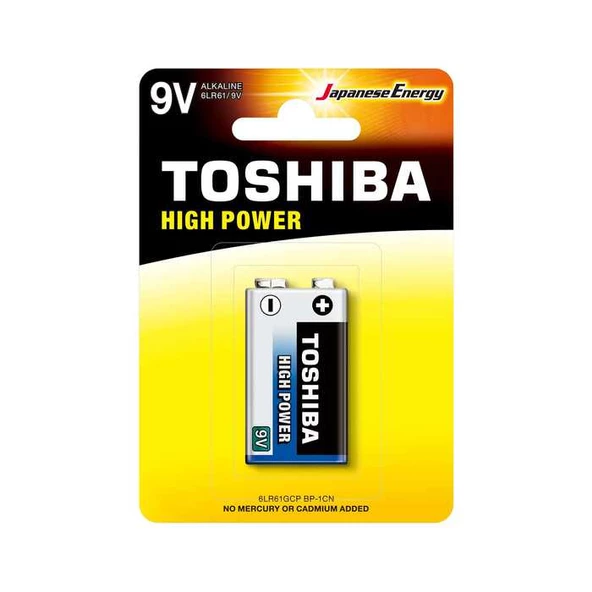 TOSHIBA 6LR61 HIGH POWER ALKALIN 9V 1Lİ ürün görseli