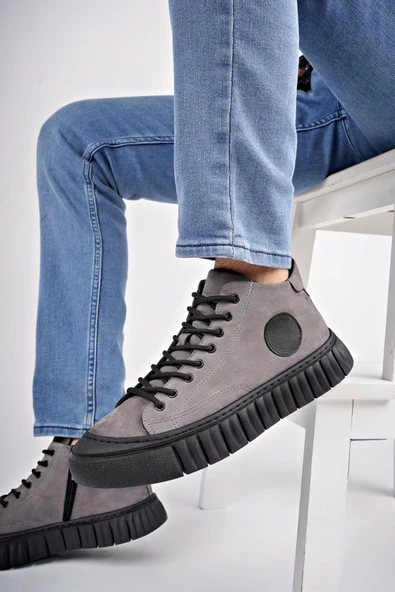 Muggo KAPOOR Garantili Bağcıklı Fermuarlı Hakiki Deri Kaymaz Taban Erkek Casual Bot - 5