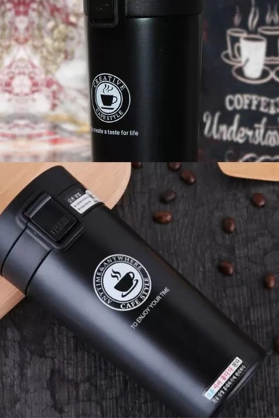 Mug Termos 12 Saat Sıcak Soğuk Filtreli Çift Katmanlı SUS 304 Çelik Bardak 380ml - 2