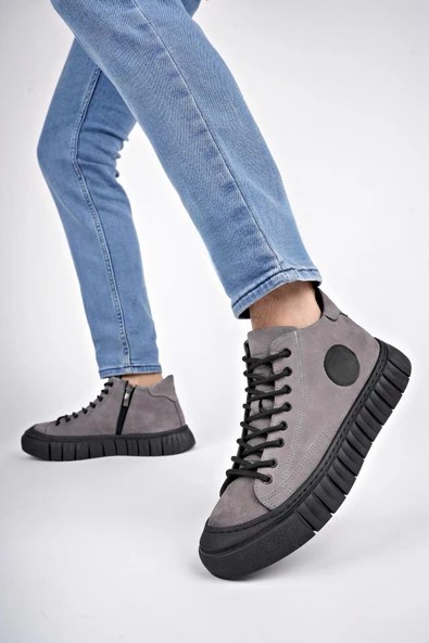 Muggo KAPOOR Garantili Bağcıklı Fermuarlı Hakiki Deri Kaymaz Taban Erkek Casual Bot - 7