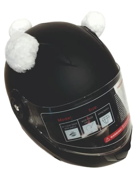 PELUŞ KASK KULAĞI (JK-P1) PANDA KULAK - BEYAZ - 3