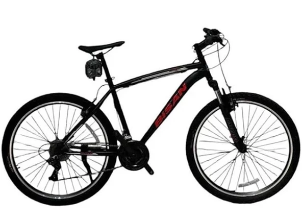 BİSAN LEON ERKEK DAĞ BİSİKLETİ 34CM V 24 JANT 21 VİTES MAT SİYAH KIRMIZI