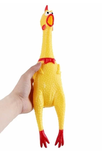 Büyük Boy Sesli Horoz Eğlenceli Köpek ve Kediler İçin Sesli Öten Horoz Oyuncak 38 Cm - 2