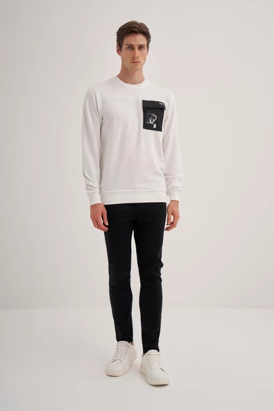 Cazador Erkek 3 İplik Sweatshirt 5016 Ekru
