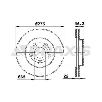 ON FREN DISKI AYNASI HAVALI TOYOTA AURIS COROLLA 2007-2012 275X5 - BRAXIS AE0366