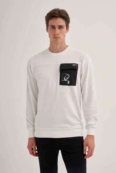 Cazador Erkek 3 İplik Sweatshirt 5016 Ekru - 3