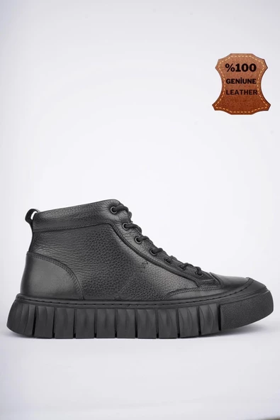 Muggo DİAZ Garantili Hakiki Deri Fermuarlı Bağcıklı Erkek Casual Bot - 7