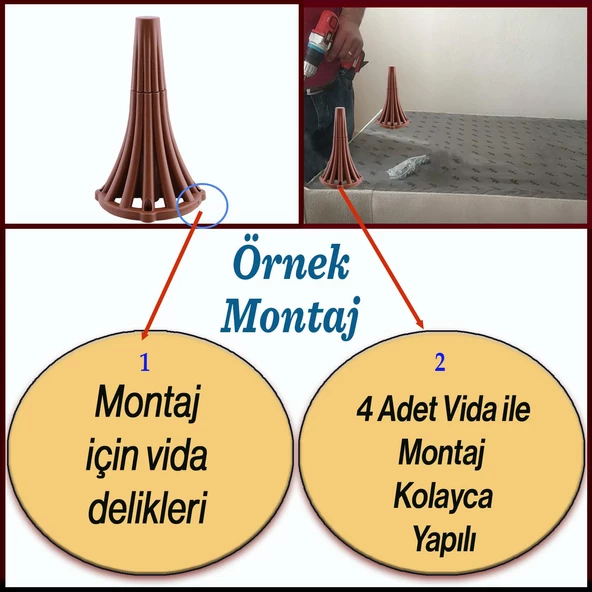 İstanbul 16 cm Kahverengi Mobilya Konsol Kanepe Koltuk Tv Ünitesi Baza Ayağı Orta Sehpası Ayakları - Resim 3