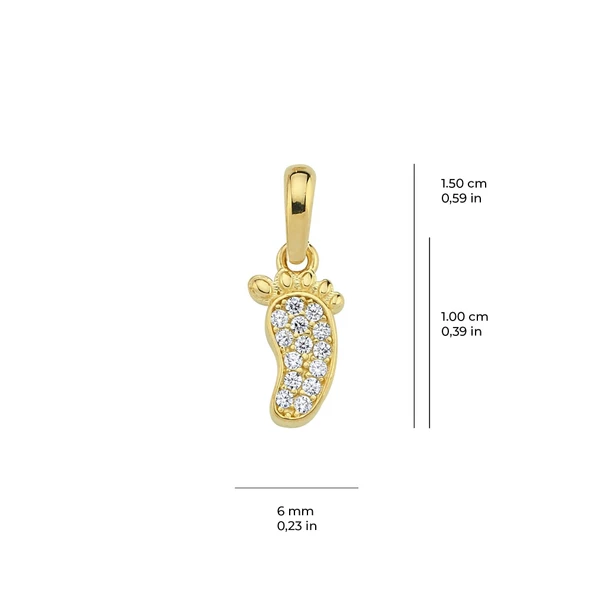 14 Ayar Altın Bebek Ayak İzi Kolye Ucu 0,58 gr - Resim 2