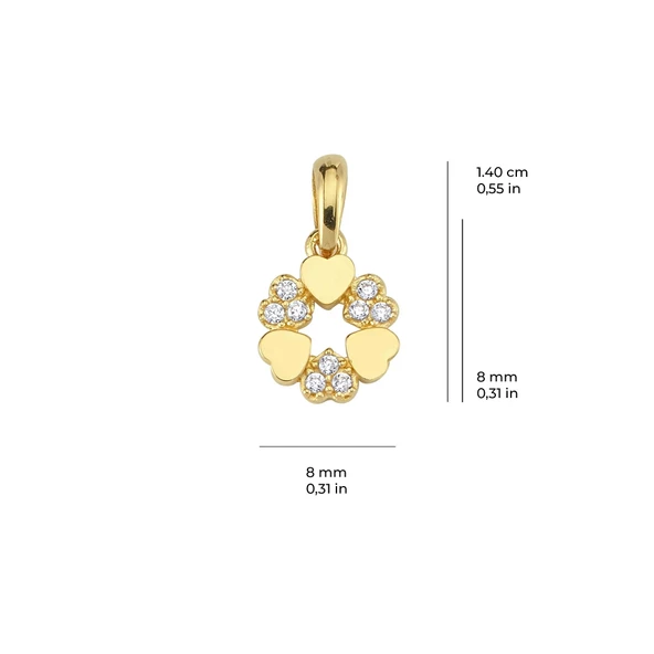 14 Ayar Altın Yuvarlak Kalp Kolye Ucu 0,65 gr - Resim 2