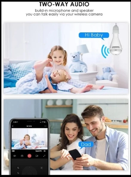 PANAROMİK 360 DERECE GÖSTEREN Wİ-Fİ İÇ MEKAN KAMERA - 5