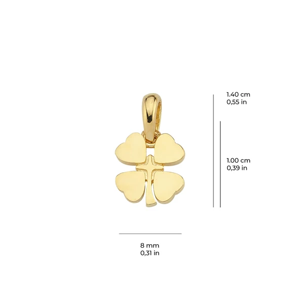 14 Ayar Altın Yonca Kolye Ucu 0,72 gr - Resim 2