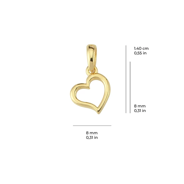 14 Ayar Altın Kalp Kolye Ucu 0,45 gr - Resim 2