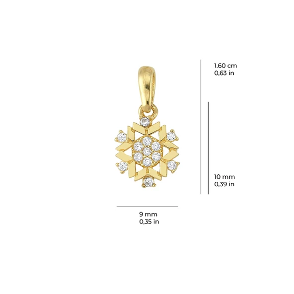 14 Ayar Altın Kar Tanesi Kolye Ucu 0,76 gr - 2