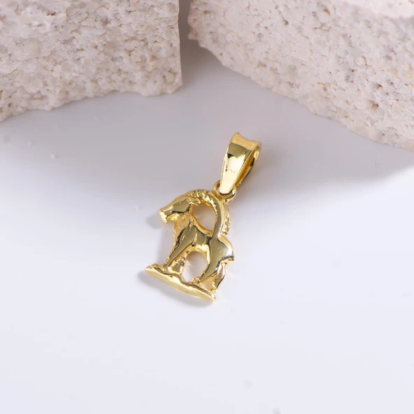 14 Ayar Altın Oğlak Burç Kolye Ucu 0,65 gr - Resim 4