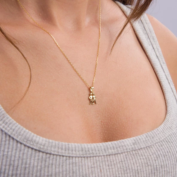 14 Ayar Altın İkizler Burç Kolye Ucu 0,67 gr - Resim 4