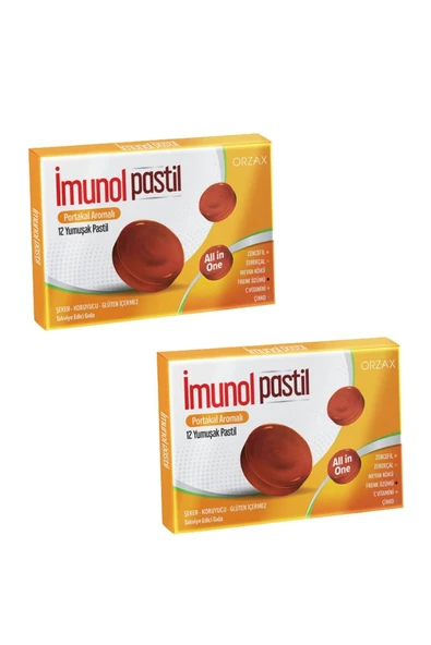 İmunol Portakal Aromalı 12 Pastil x 2 Adet