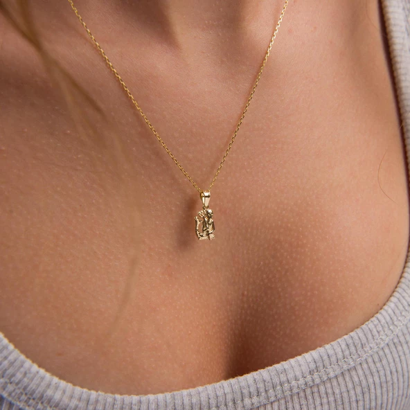 14 Ayar Altın Kova Burç Kolye Ucu 0,64 gr - Resim 4