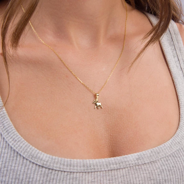 14 Ayar Altın Koç Burç Kolye Ucu 0,57 gr - Resim 4