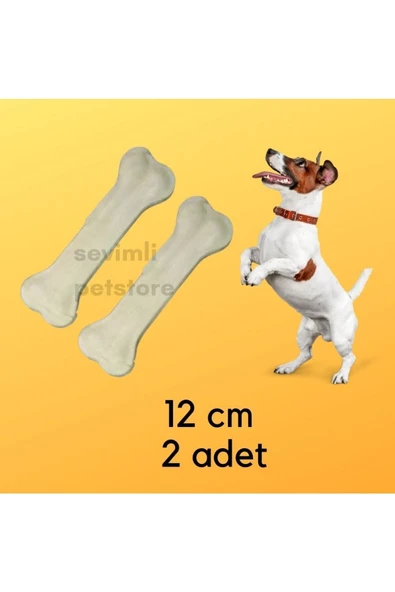 Köpek Ödülü Sığır Derisi Pres Kemik 12 Cm 2 Li