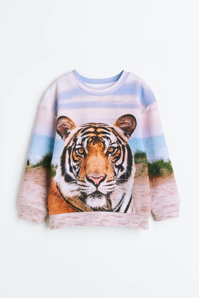 Kaplan Desenli Çocuk Sweatshirt
