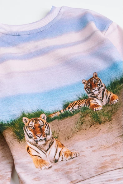 Kaplan Desenli Çocuk Sweatshirt - 3