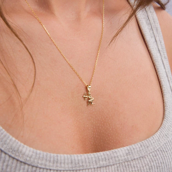 14 Ayar Altın Kova Burç Kolye Ucu 0,62 gr - 4