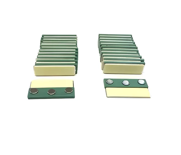 10 Adet İsimlik Mıknatısı - Yakalık Mıknatısı 45×13 mm (3 Neodyum Mıknatıslı) - 2