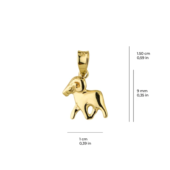 14 Ayar Altın Koç Burç Kolye Ucu 0,57 gr - Resim 2