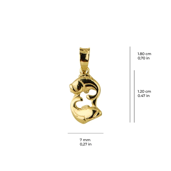 14 Ayar Altın Balık Burç Kolye Ucu 0,67 gr - Resim 2