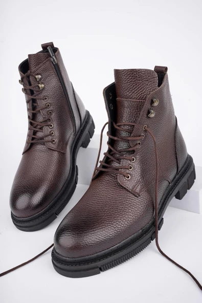 Muggo GABRİEL Garantili Bağcıklı Fermuarlı Hakiki Deri Kaymaz Taban Erkek Bot - 2