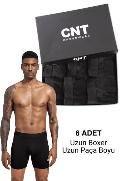 Erkek Uzun Paça Likralı 6'lı Boxer Premium Paket