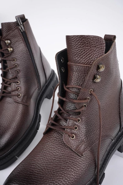 Muggo GABRİEL Garantili Bağcıklı Fermuarlı Hakiki Deri Kaymaz Taban Erkek Bot - 3