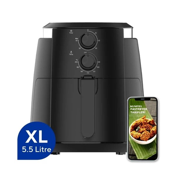 Kumtel XL Fastfryer 5,5LT  (Yağsız Fritöz Airfryer) HAF-01