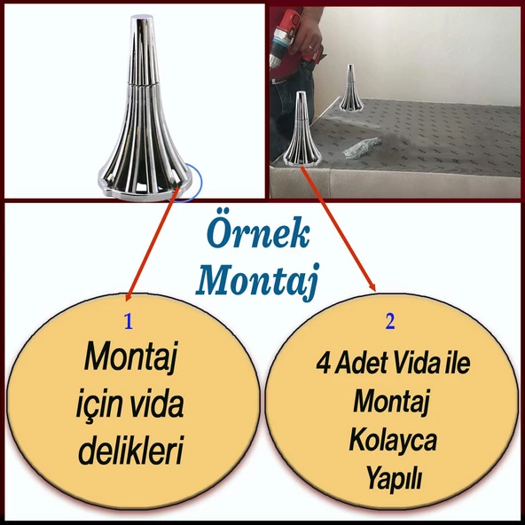 İstanbul 16 cm Krom Konsol Mobilya Kanepe Koltuk Tv Ünitesi Baza Ayağı Orta Sehpası Ayak Ayakları - Resim 4