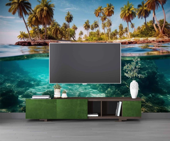 Ada Su Altı Duvar Kağıdı Baskı - Resim 3