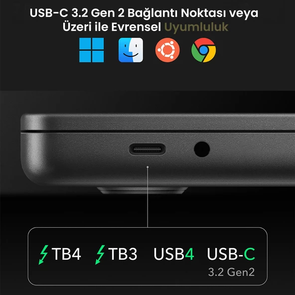 Cudy CS700 Dual 4K 2xHDMI 2xDisplayPort 2xUSB-C(10Gbps) 4xUSB-A 1xGigabit 100W PD Dock İstasyonu - 7