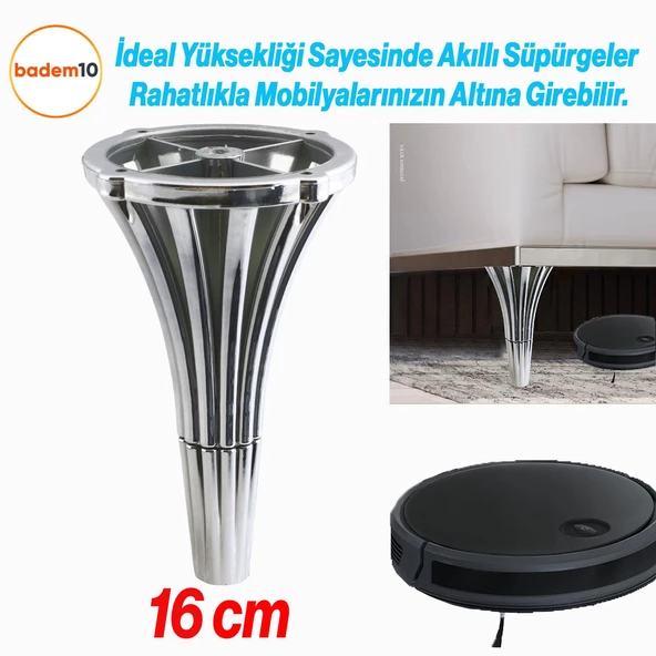İstanbul 16 cm Krom Konsol Mobilya Kanepe Koltuk Tv Ünitesi Baza Ayağı Orta Sehpası Ayak Ayakları - Resim 2